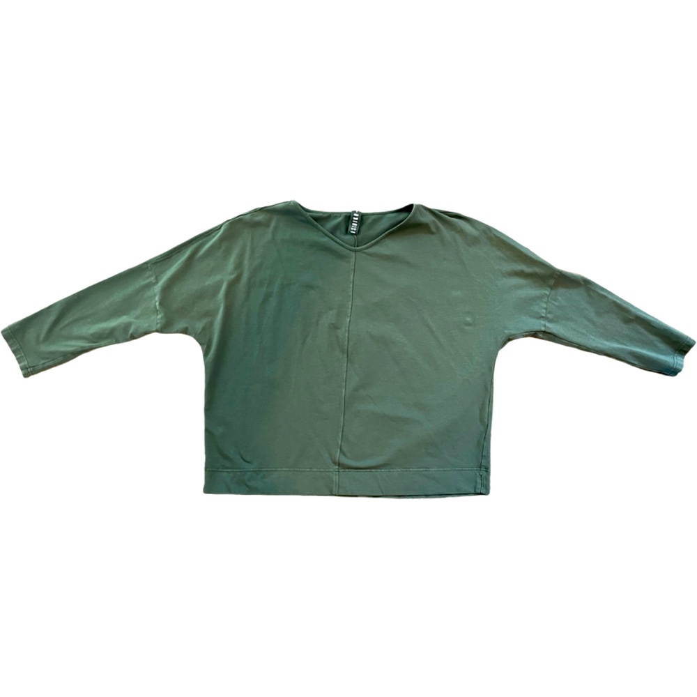 Designer Japanese khaki dolman sleeve blouse